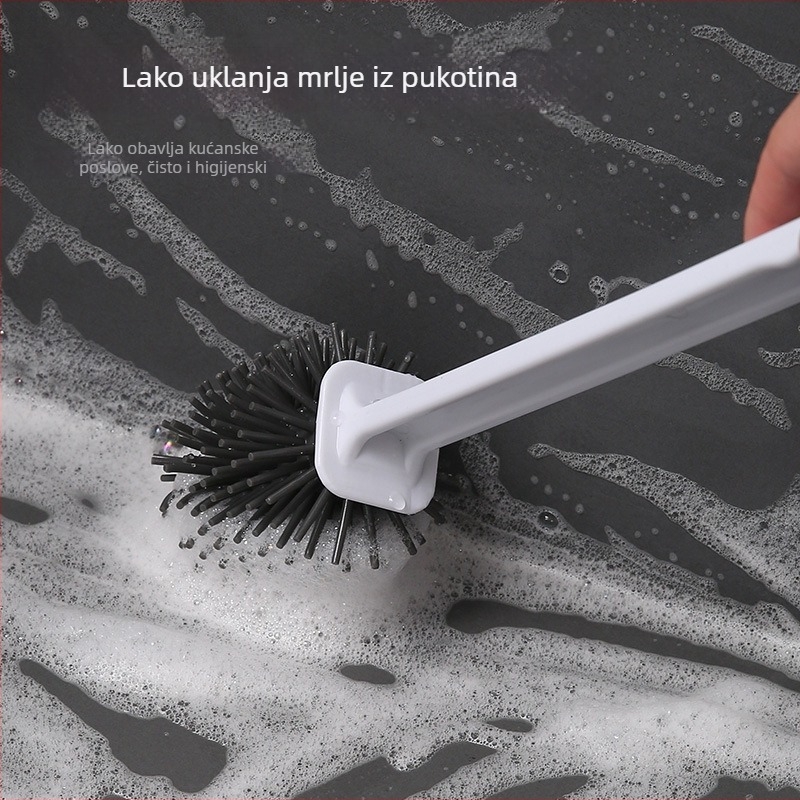 Dulja drška silikonska četka za WC, zidni nosač za kupaonicu