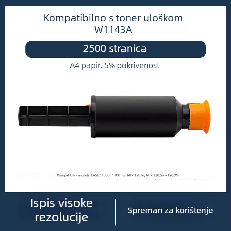 Toner kaseta za HP W1143A/143A, 144A – kompatibilna s 1000A/1000W/1000N i MFP 1200A/1200W