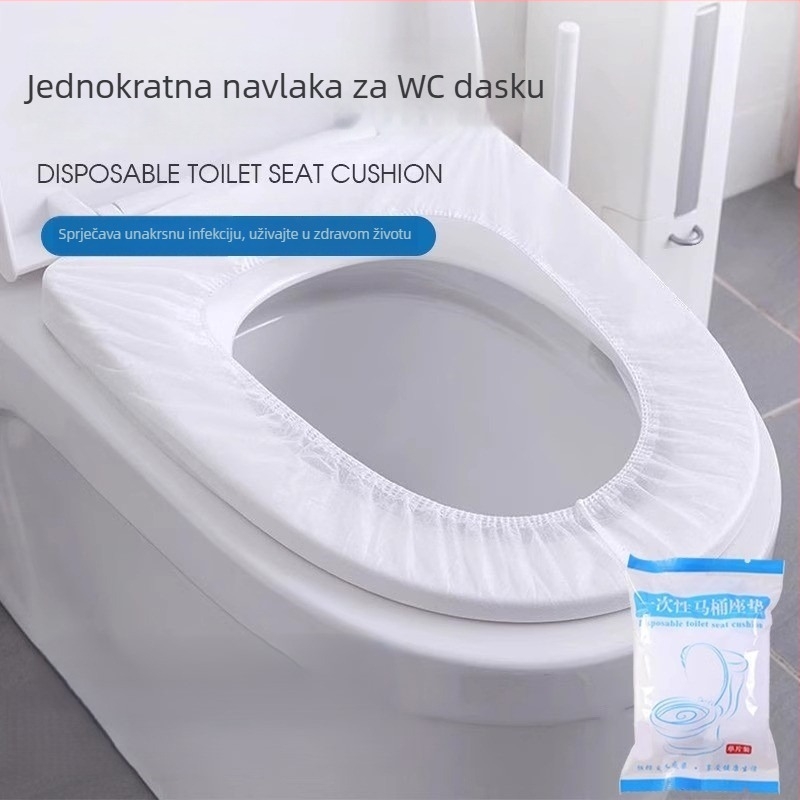 Jednokratna podloga za sjedalo WC-a, pojedinačno pakirana, potpuno prekrivanje, za putovanja