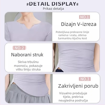 Ženski top za jogu s kratkim rukavima, oblikovanje siluete, brzo sušenje, Pilates, trčanje i fitness