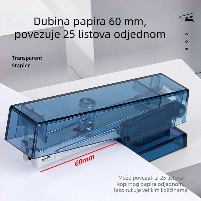 Prozirni spajalica set za ured i školu, No.12 spajalica