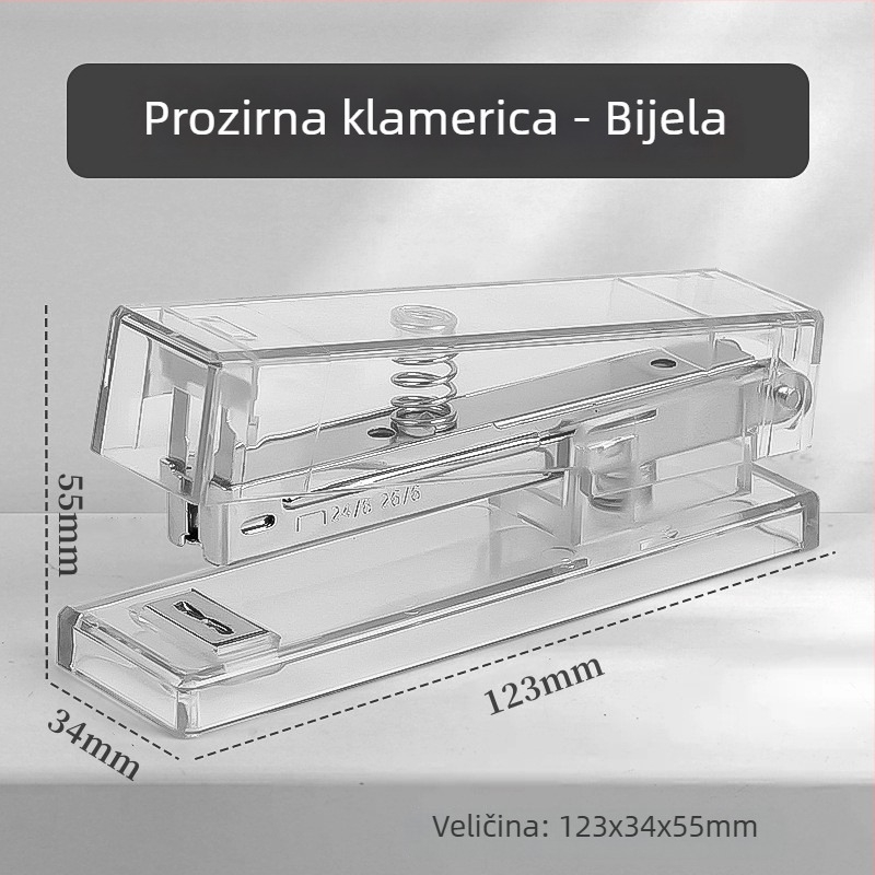 Prozirni spajalica set za ured i školu, No.12 spajalica