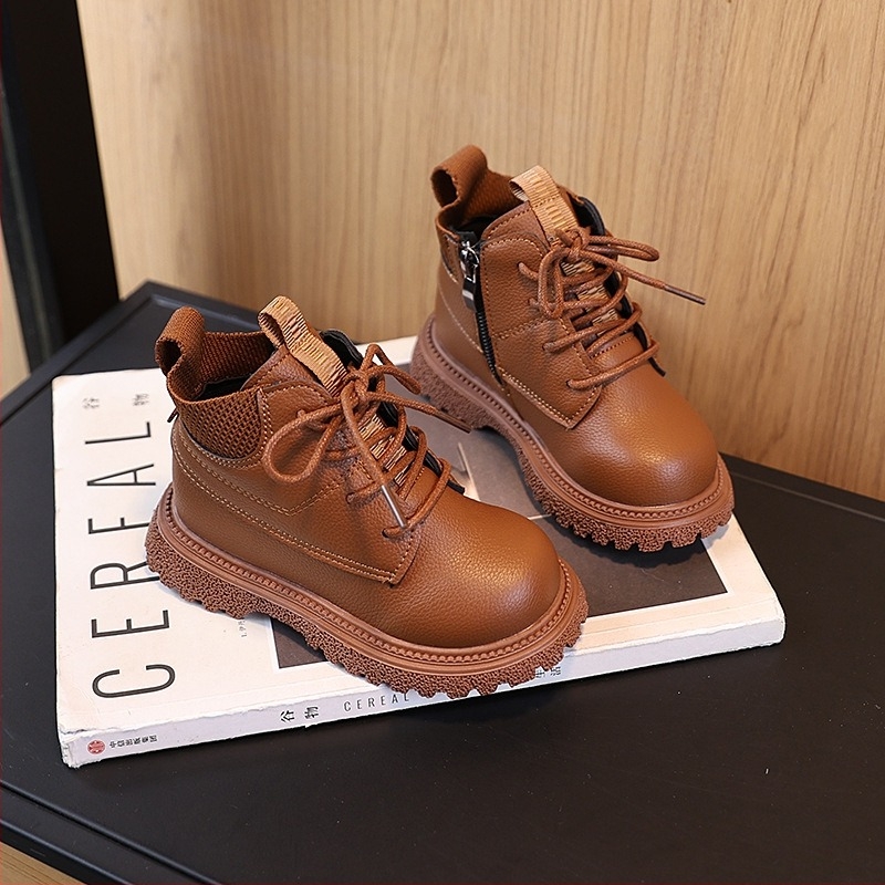 Dječje zimske Martin čizme, jednobojne, umjetna koža, bočni zatvarač, gumeni potplat, unisex