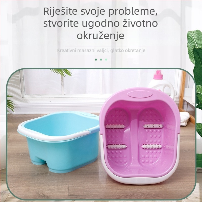 Prijenosna plastična kada za stopala s masažom i kotačićima
