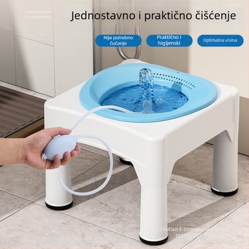 Sjedeća stolica za kupanje za hemoroide, medicinska kupka, postporođajna oporavak, bijela
