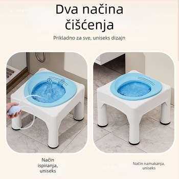 Sjedeća stolica za kupanje za hemoroide, medicinska kupka, postporođajna oporavak, bijela