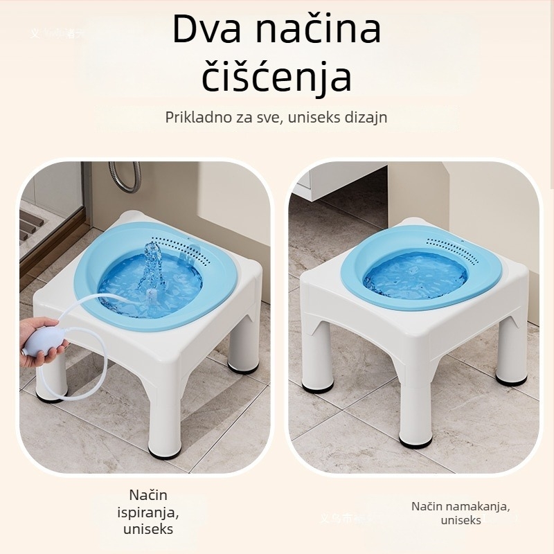 Sjedeća stolica za kupanje za hemoroide, medicinska kupka, postporođajna oporavak, bijela