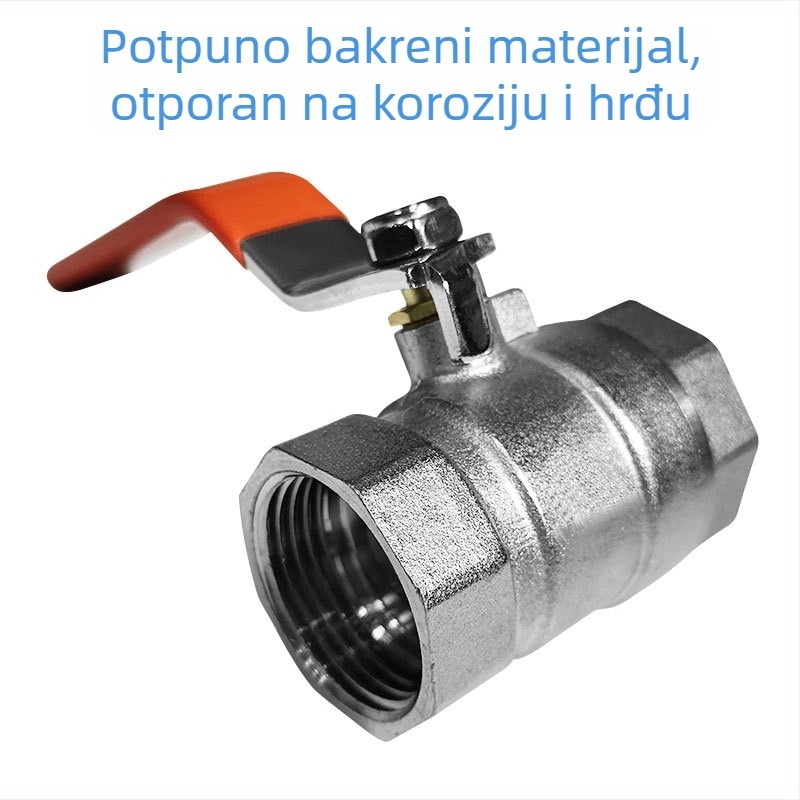 Masivno mesingi kuglasti ventil 180°, 1/2–3/4 in, elektroplatinirani bakreni kuglasti ventil s unutarnjim navojem, za visoke temperature i tlak