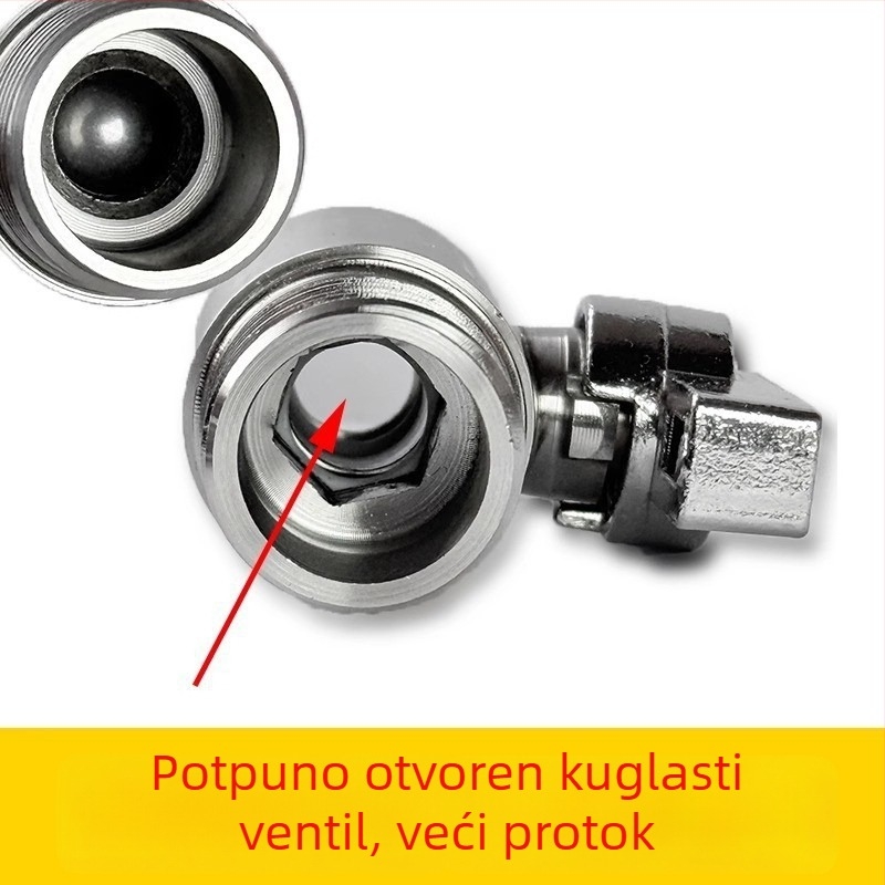 304 nehrđajući čelik, reduktor cijevi od 1/2 in do 3/4 in, spoj s vanjskim navojem, dvostruko spoj, kuglasti ventil za toplu i hladnu vodu, prekidač bojlera