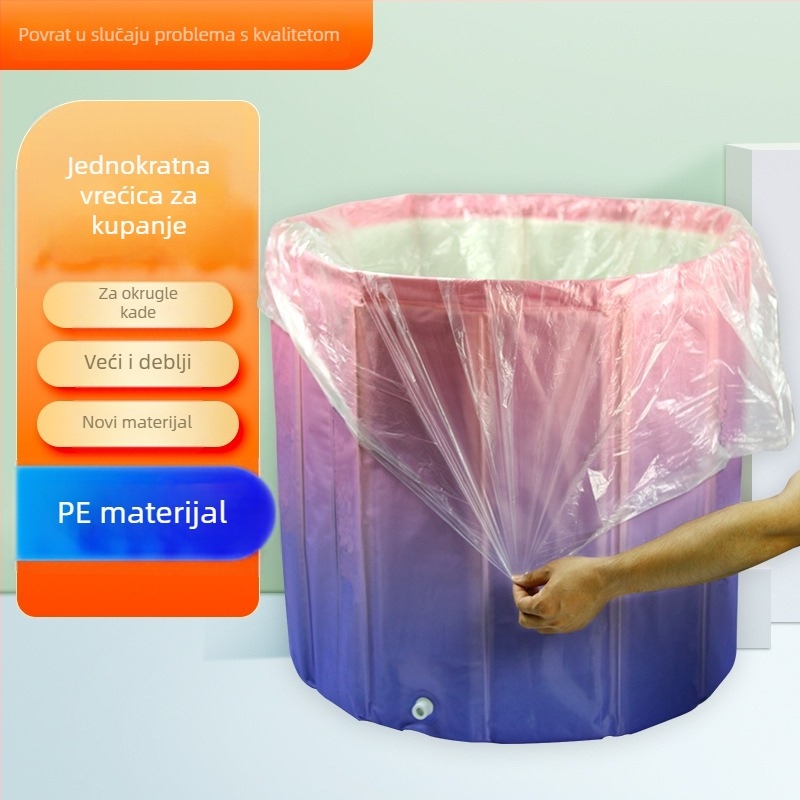 Jednokratne vrećice za kupanje za kućnu upotrebu, okrugle kade, debeo plastični film, posebne vrećice za okrugle kade