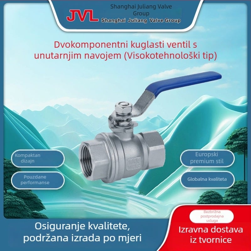 Dvodijelni kuglični ventil s unutarnjim navojem, ručno upravljan, tehničkog tipa