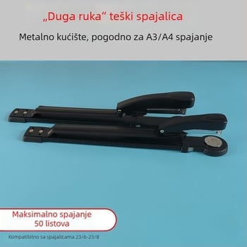 Sanchang A3 spajalica s dugim ramom za srednji šav, ojačana, kapacitet 50 listova