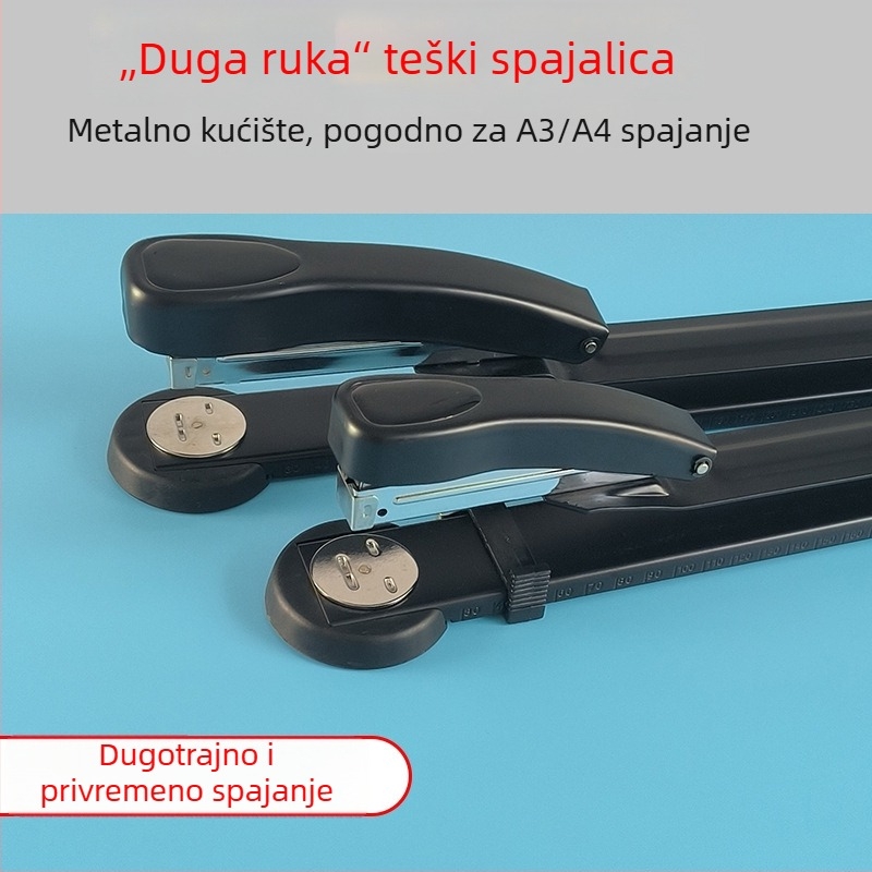 Sanchang A3 spajalica s dugim ramom za srednji šav, ojačana, kapacitet 50 listova