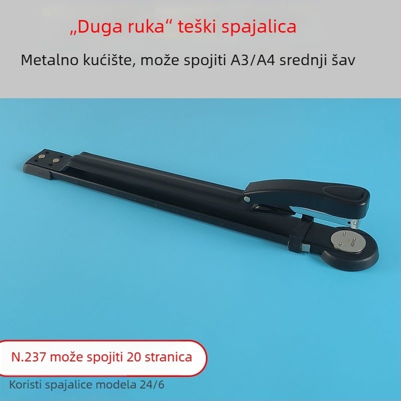 Sanchang A3 spajalica s dugim ramom za srednji šav, ojačana, kapacitet 50 listova