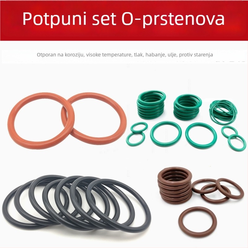 Crveni silikonski O-prsten, otporan na visoke temperature, kvalitete hrane, vodootporno brtveni prsten, vanjski promjer 4-17 mm, presjek 1,5 mm