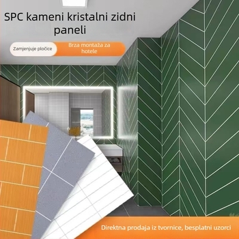 SPC zidni panel od kamena‑kristala za renovaciju kupaonice, dekorativni zidni panel, vodootporan i vatrootporan