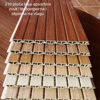 Zvučno apsorbirajući zidni paneli od vlakana bambusovog drva, dimenzije 210×12 cm, za konferencijske sobe, moderni minimalistički dizajn, na zid, vodootporni