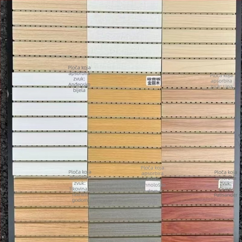 Zvučno apsorbirajući zidni paneli od vlakana bambusovog drva, dimenzije 210×12 cm, za konferencijske sobe, moderni minimalistički dizajn, na zid, vodootporni
