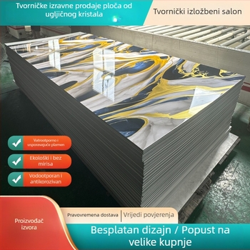 Prilagođeni PVC dekorativni panel visokog sjaja s uzorkom kamena za hotele, restorane i urede (debljina 5 mm ili 8 mm)