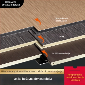 Zidni panel od vlakana bambusa s drvenim furnirom, otporan na udarce
