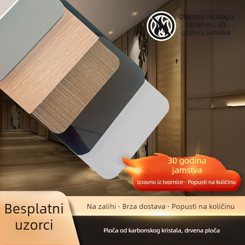 Zidni panel od vlakana bambusa s drvenim furnirom, otporan na udarce