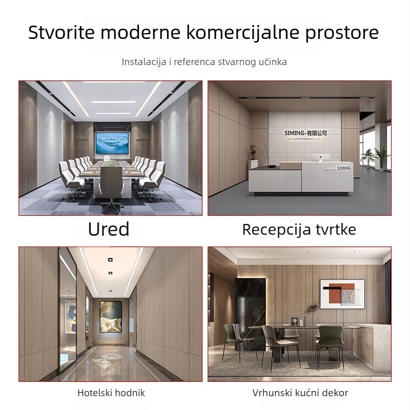 Zidni panel od vlakana bambusa s drvenim furnirom, otporan na udarce