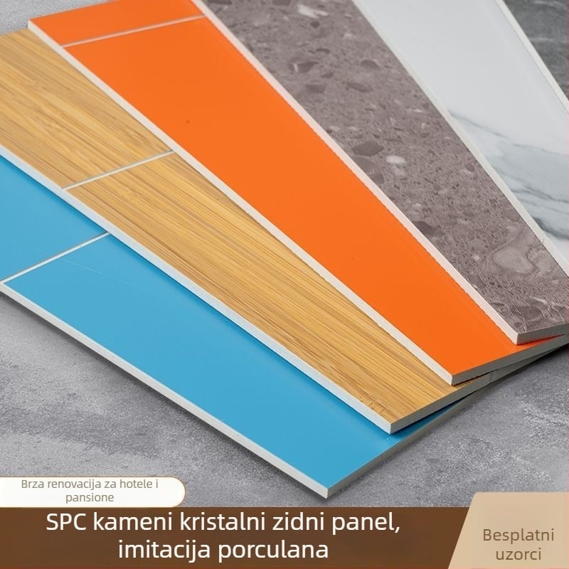 SPC zidne ploče od kamen-kristala, koje imitiraju keramičke pločice, za renovaciju hotelske kupaonice i tuš kabine, brzo postavljanje, vodootporan zidni panel od kamen-plastike