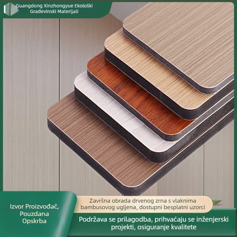 Zidni panel od vlakna bambusovog drveta s ugljenskim kristalima, integrirani bezšavni drveni panel, koekstrudirani dekorativni panel od bambusovog ugljena, samostalna ugradnja