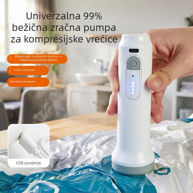 Električna pumpa za vaku vreće s Type-C sučeljem i bežičnim punjenjem