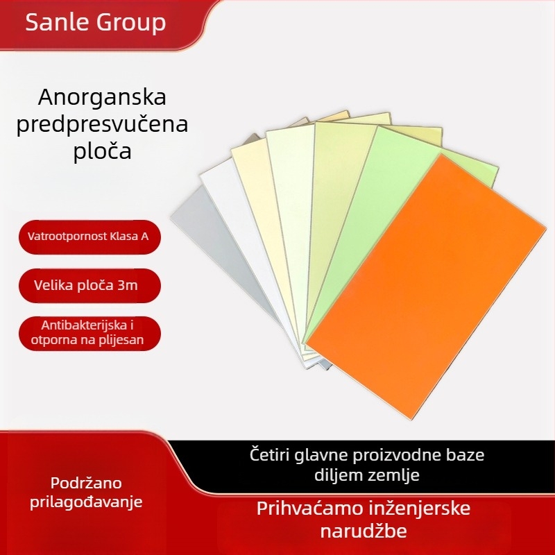 Vatrootporna ploča A klase, čista, bez temeljnog sloja, neorganska ploča s premazom, 6-12 mm, za bolnice, škole i hotelske hodnike