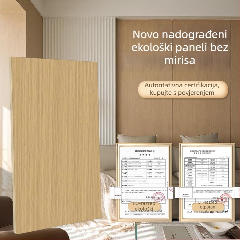 Paneli od furnira drveta i ploče karbonskih kristala za unutarnju dekoraciju, bezšivne zidne ploče od vlakana bambusa-drveta