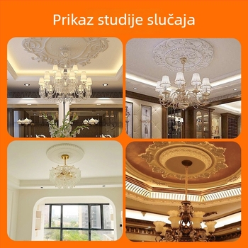 PU kružni panel za strop u francuskom stilu, dekorativna mozaik baza za europski gipsani luster