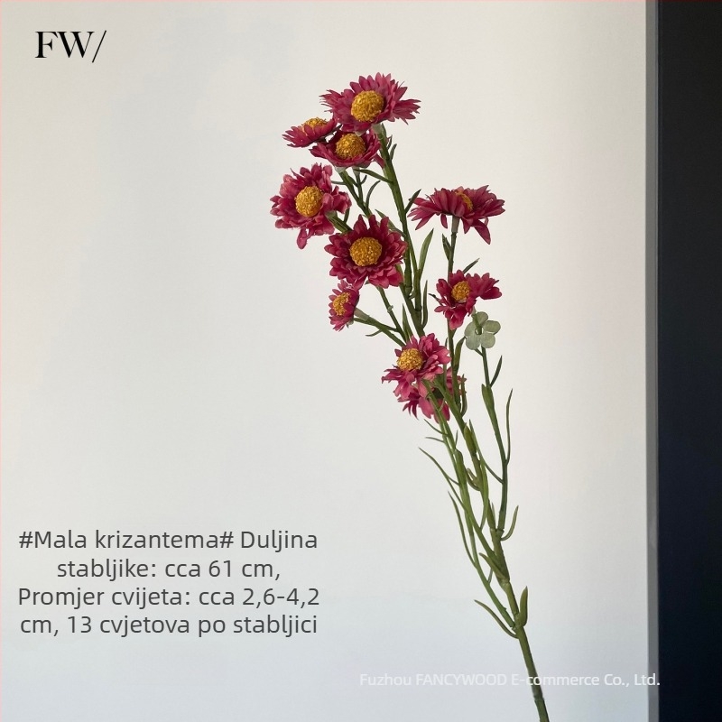 Visokokvalitetne umjetne divlje krizanteme za rekvizite za fotografiju i kućnu cvjetnu dekoraciju za dnevni boravak i spavaću sobu