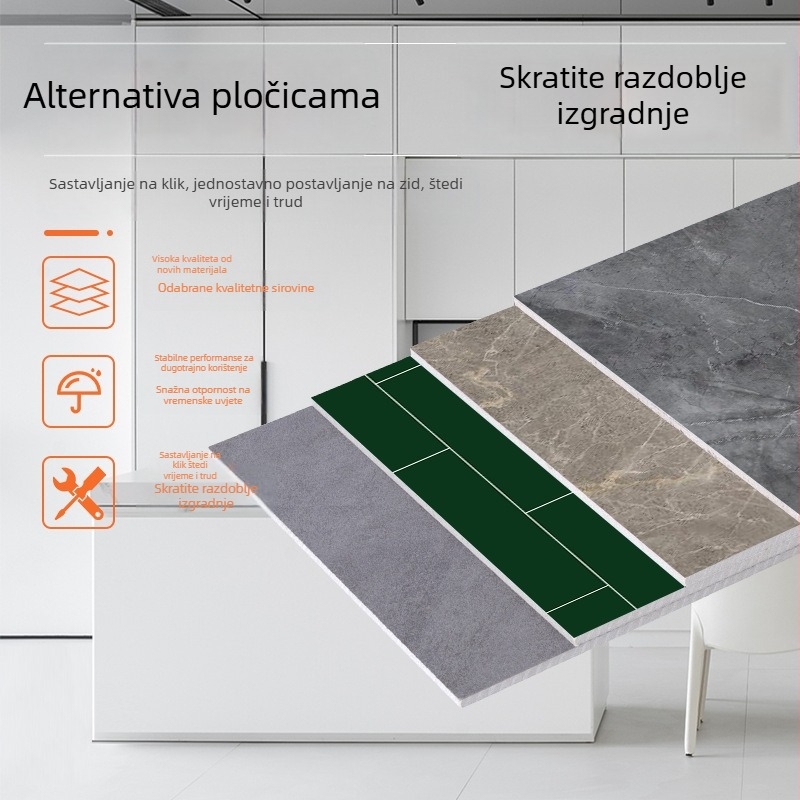 SPC kamen-kristalni zidni panel za kupaonicu – vodootporan, otporan na požar, imitacija porculana za hotele i smještaje
