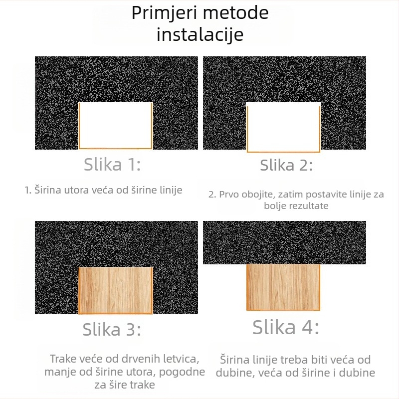201 nehrđajući čelik, ugrađeni U-groove profil za pločice i naglašene zidove