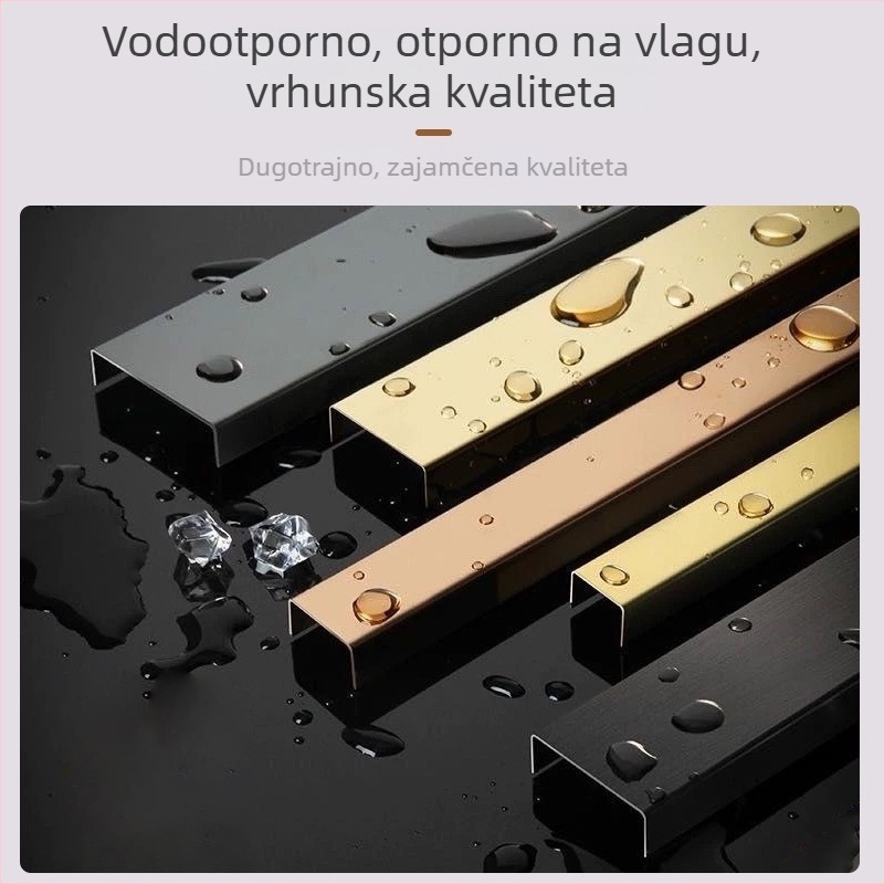 201 nehrđajući čelik, ugrađeni U-groove profil za pločice i naglašene zidove