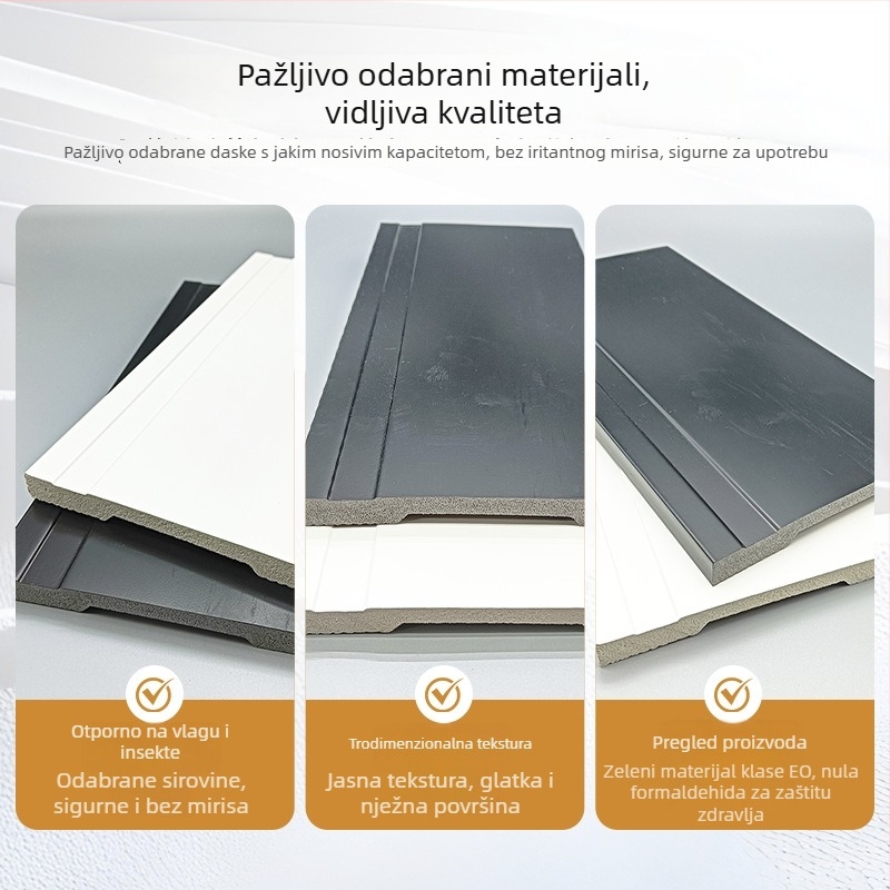 Bijeli PS pjenasti plint, dekorativni panel za spavaću sobu i dnevni boravak, građevinski materijali, plosni / moderni minimalistički stil