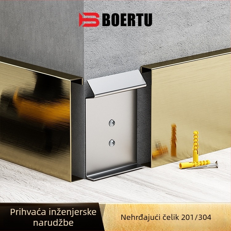 Nerđajući čelični profil za hotelske projekte, 201/304, 8K ogledni završni sloj, kopčasti sustav, debljina 3 cm