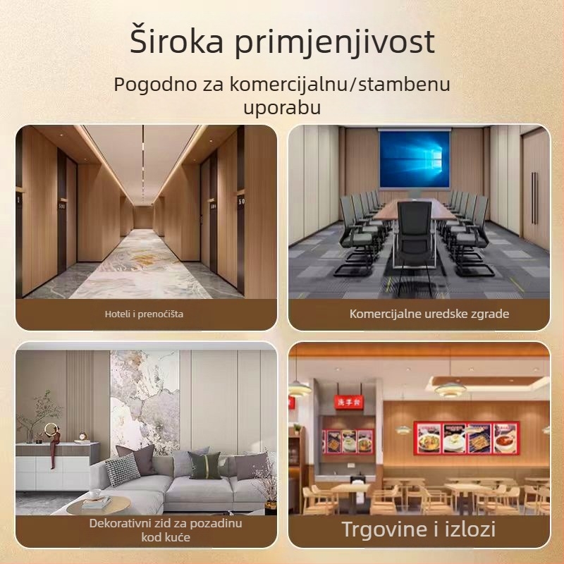 Zidni panel s klips montažom, ogledna površina, otporna na udarce ploča od bambusovih ugljičnih vlakana, bezšavska drvena obloga, karbonsko kristalna ploča za dom i klub