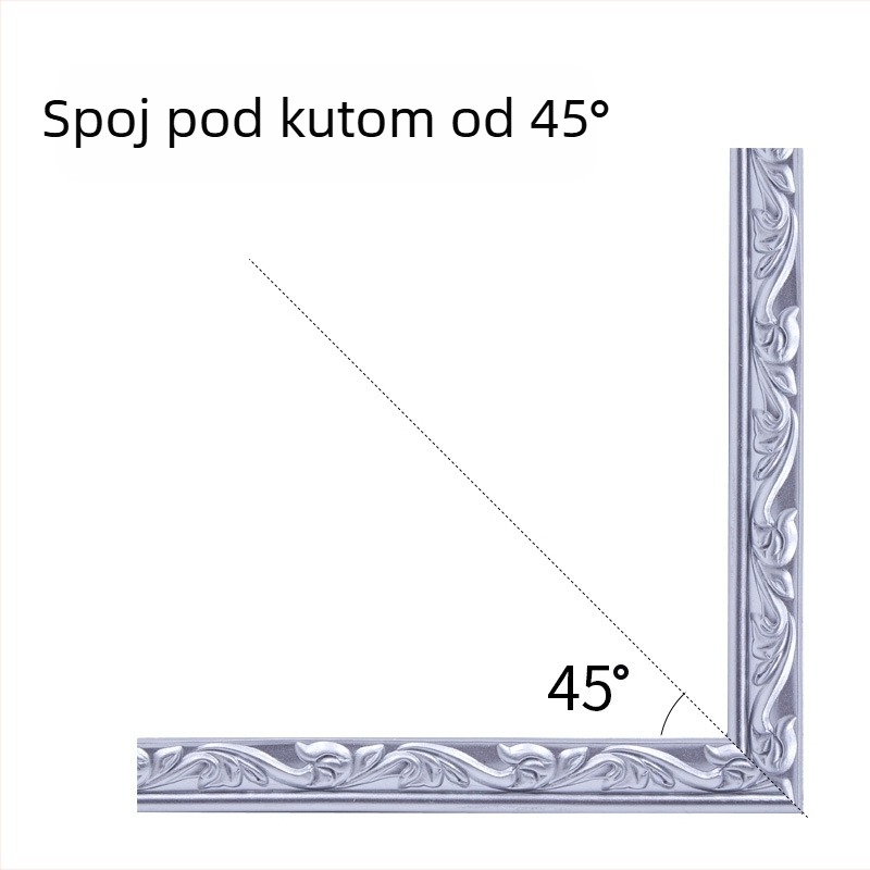 Nova 2,5 cm PVC mekani dekorativni profil s elementima PU i gipsa za okvire, stropove i ogledala