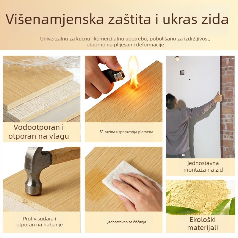 Otporni na udarce drveni dekorativni paneli s pločom od karbonskog kristala za akcentne zidove dnevnog boravka i spavaće sobe