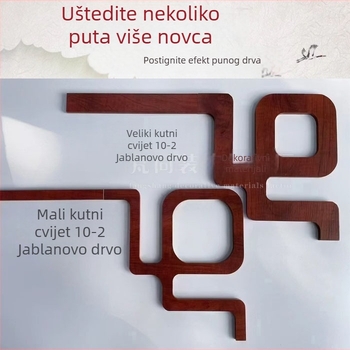 2 cm stropni kutni cvjetni panel, kineski stil, imitacija tvrdog drveta, dnevni boravak, plosnati mrežni panel