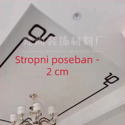 2 cm stropni kutni cvjetni panel, kineski stil, imitacija tvrdog drveta, dnevni boravak, plosnati mrežni panel
