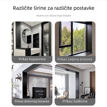 Aluminijski okvir za vrata i prozore s integriranim jednoplošnim profilom, za balkon, kuhinju i ulaz