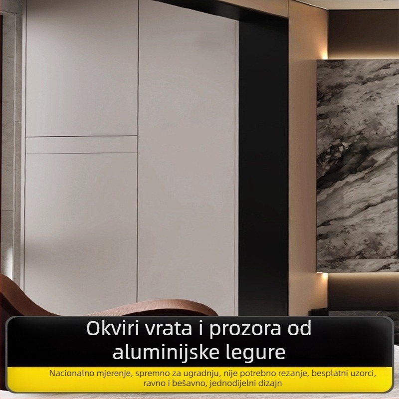 Aluminijski okvir za vrata i prozore s integriranim jednoplošnim profilom, za balkon, kuhinju i ulaz