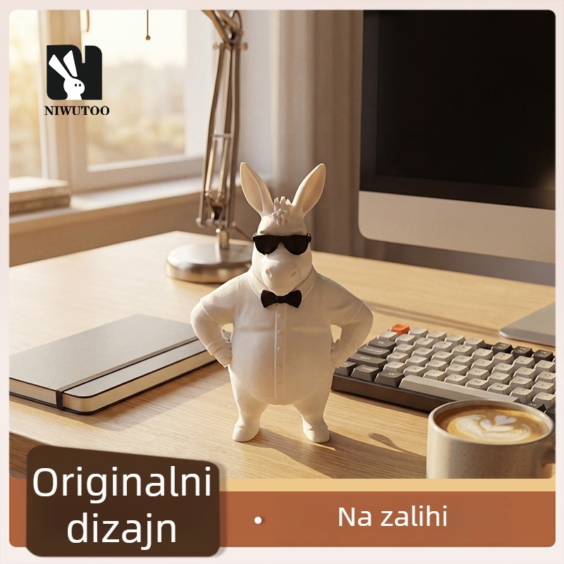3D ispisani magarac – stolna dekorativna figura s naočalama