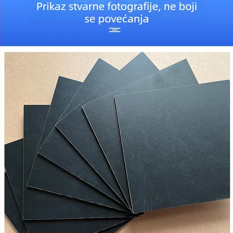 Zadnja ploča za okvir za fotografije, crna drvena tekstura, bez boje, gusta ploča za unutarnju dekoraciju