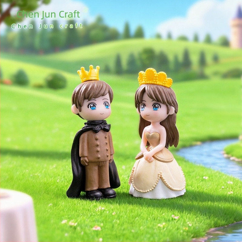 Par princ i princeza – mini krajolik od plastike za vrt, DIY ukrase za tortu