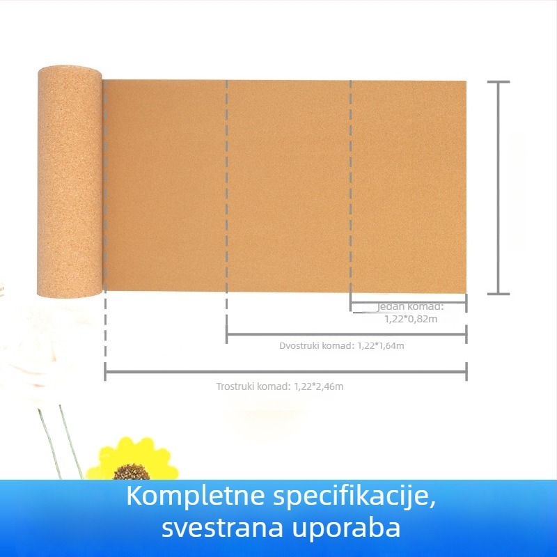 Kork podna podloga i kork ploča, rola debljine 1–12 mm, za vrtiće i škole, paneli za izlaganje