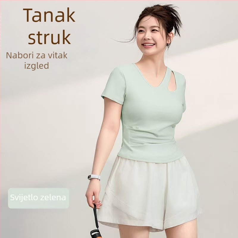 Ljetna ženska majica za jogu, brzo sušenje, slim fit, plus size, za pilates i trčanje